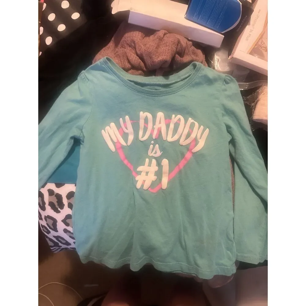The Children's Place My Daddy Is #1 Long Sleeve T-Shirt Light Blue